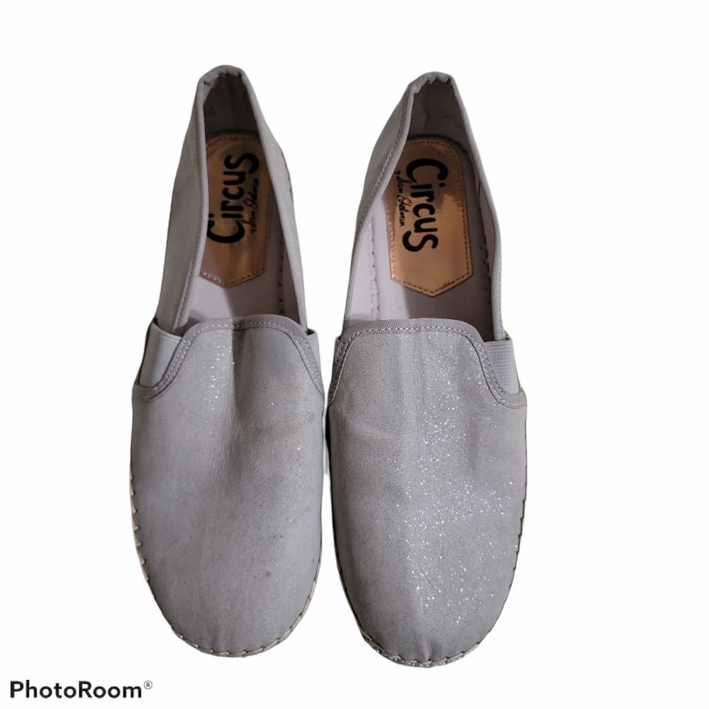Sam Edelman Circus Canvas Shoes 9.5 Silver Sparkle